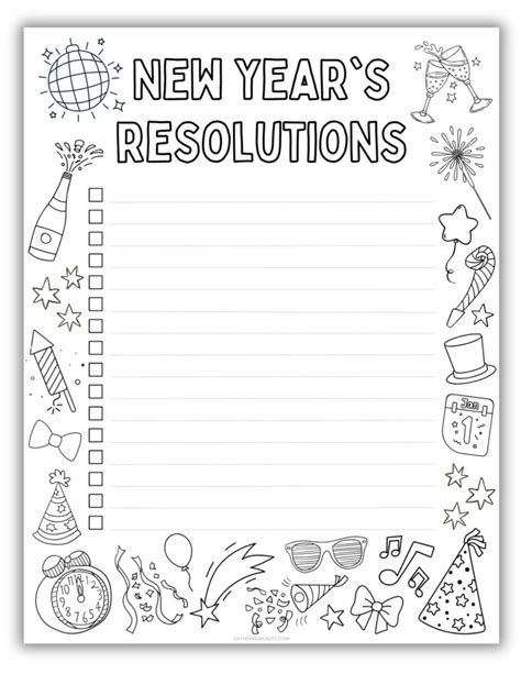 New Years Resolution Printable