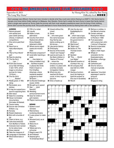 Example of a New York Times Crossword grid