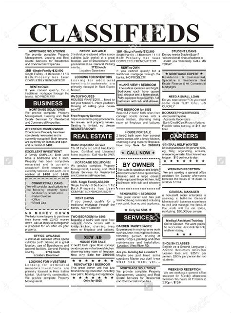 Newspaper Advert Template