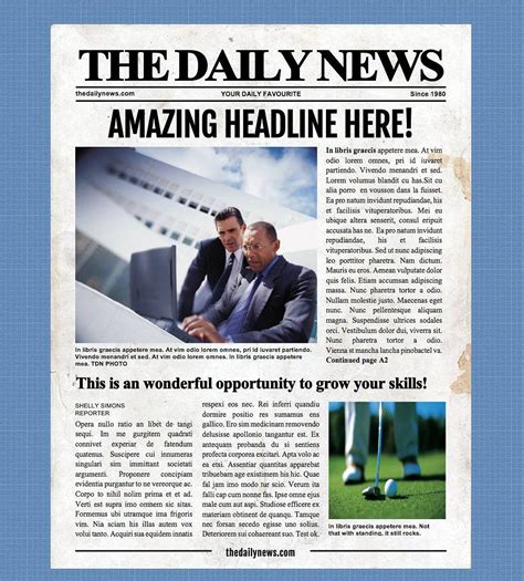 Newspaper Template For Word