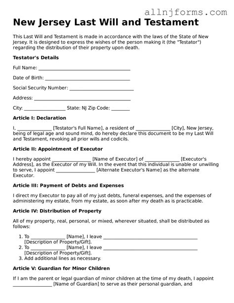 Nj Will Template