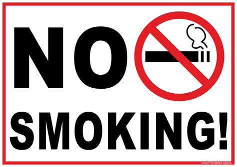 No Smoking Printable Sign