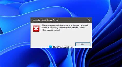 No audio input device found