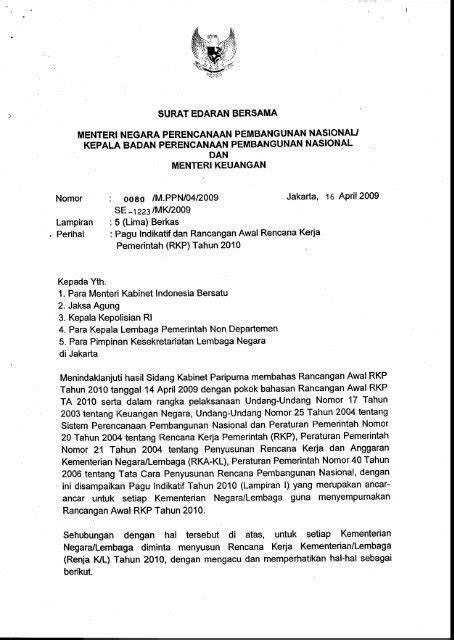 Nomor dan Perihal Surat