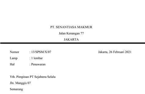 Nomor dan Tanggal Surat