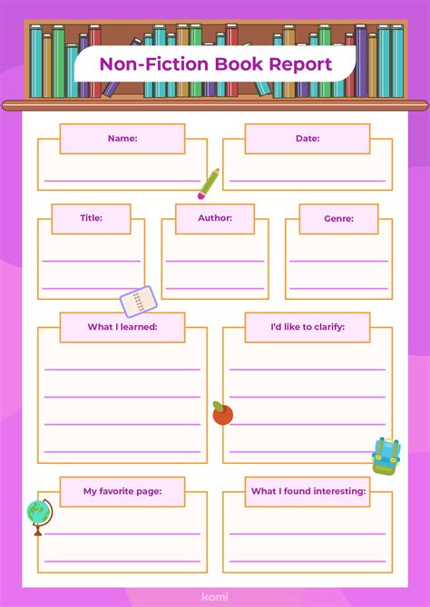 Non Fiction Book Report Template