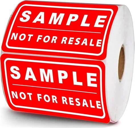 Not For Resale product label