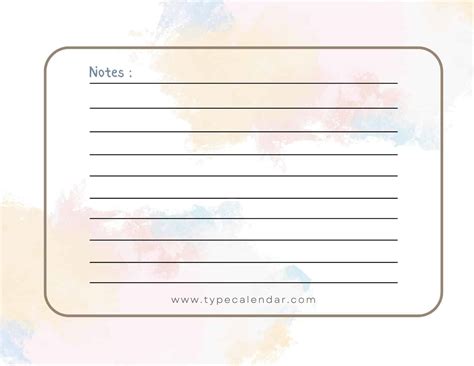 Note Card Printing Template
