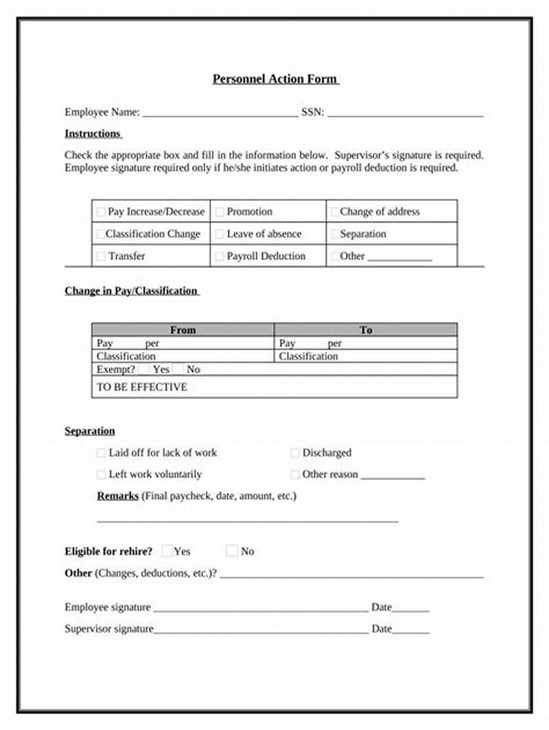 Note Of Personnel Action Form   Example Ii
