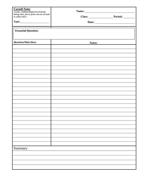 Note Template For Word