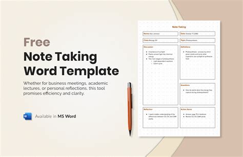 Note Template Word
