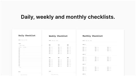 Notion Checklist Templates