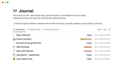Notion Journaling Templates