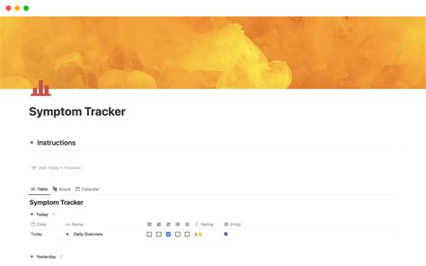 Notion Symptom Tracker Template
