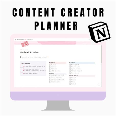 Notion Templates For Content Creators