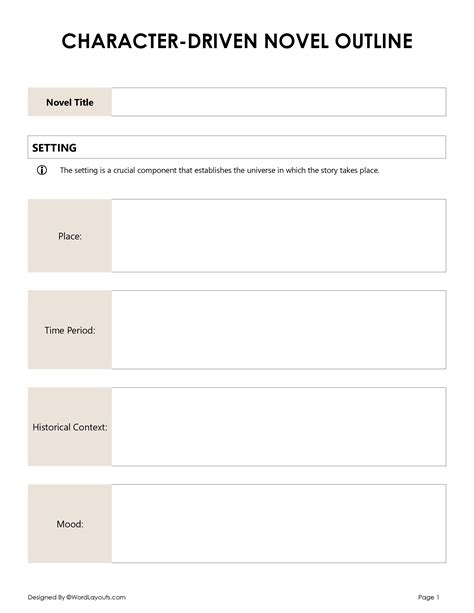 Novel Outline Template Google Docs