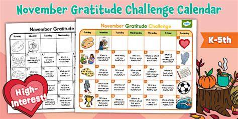 November calendar challenge