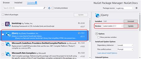 NuGet Package Manager Update