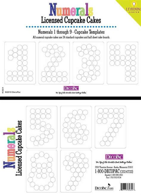 Number 3 Cupcake Cake Template