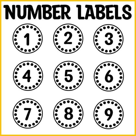 Number Labels Printable