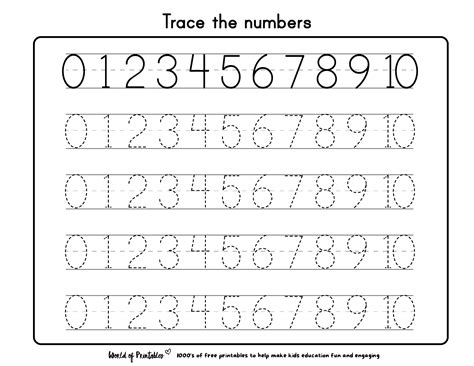 Numbers Trace Printable