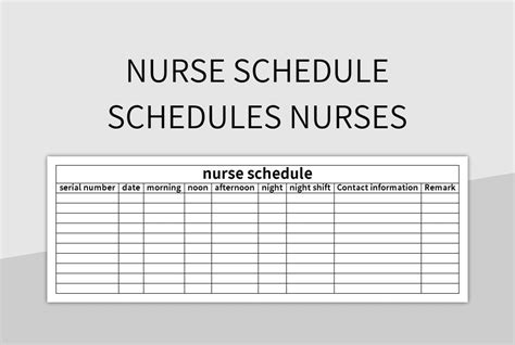 Nurse Schedule Template