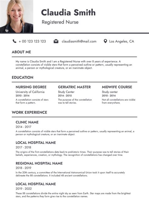 Nursing Cv Templates