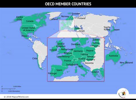 OECD member countries map