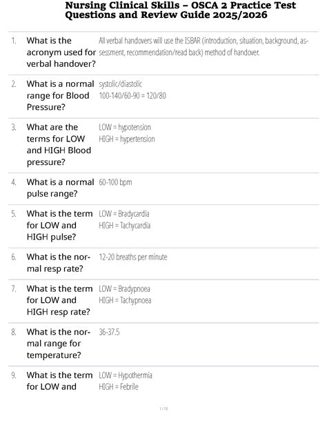 OSCA clinical test
