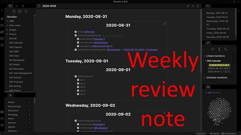 Obsidian Weekly Notes Template
