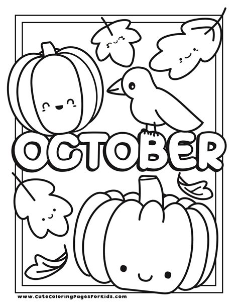 October Printable Coloring Pages