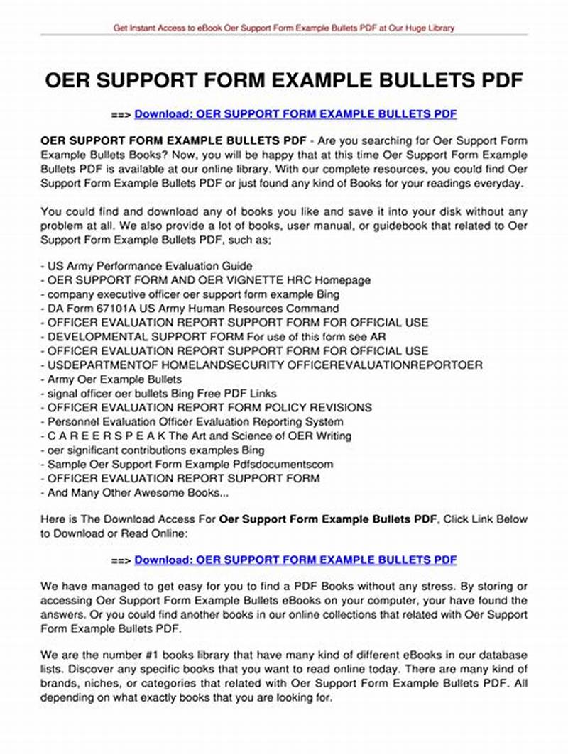 Oer Support Form Bullets Examples