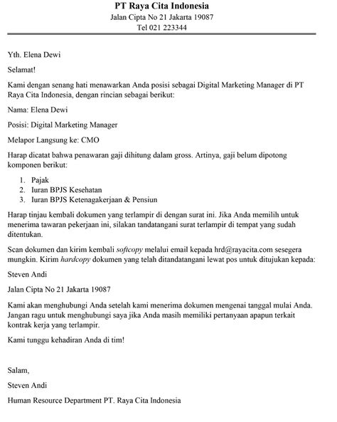 Offering Letter Importance