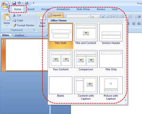 Office Button Microsoft PowerPoint