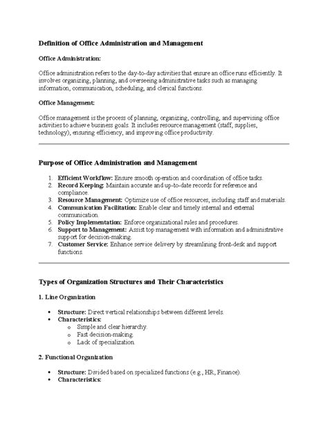 Office administration overview