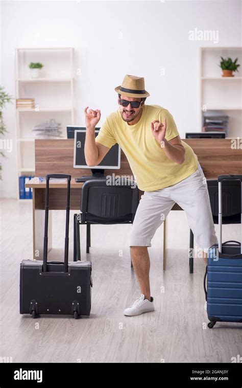 Office worker preparing for trip