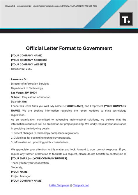 Official Letter Template Word