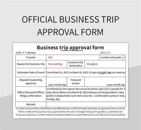 Official business trip document