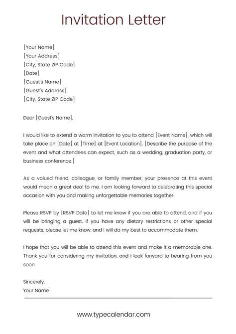 Official invitation letter example
