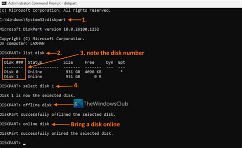 Offline Disk Command Prompt