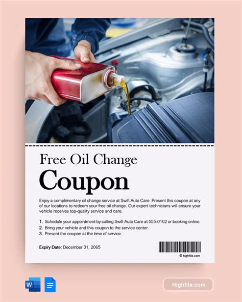 Oil Change Coupons Printable
