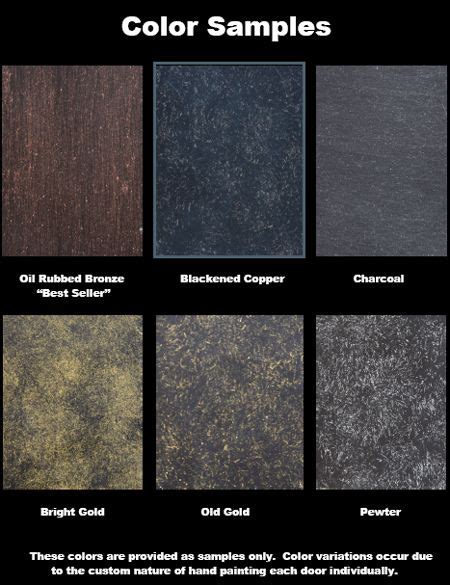 Oil Rubbed Bronze Color Chart