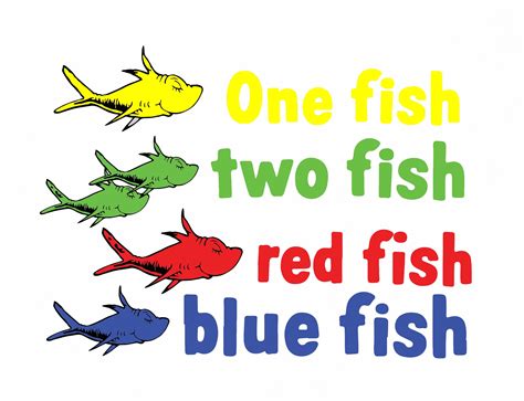 One Fish Two Fish Red Fish Blue Fish Printable Tags
