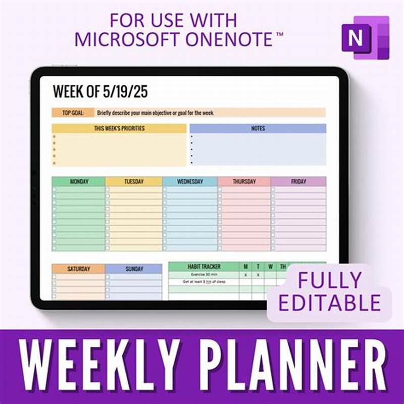 One Note Weekly Planner Template