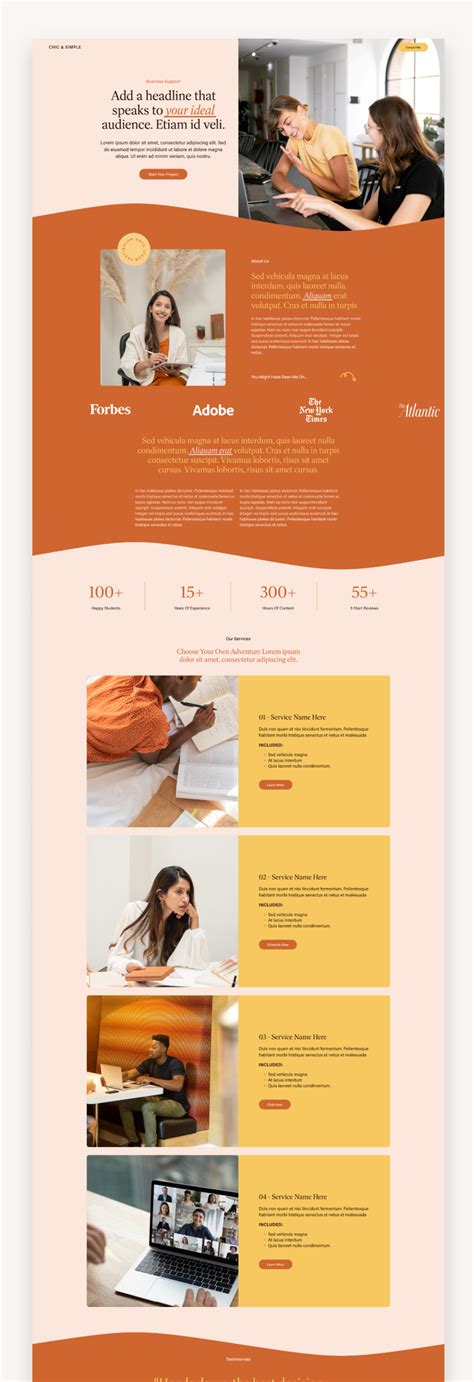 One Page Template Squarespace