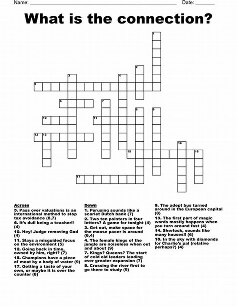 One Time Connection Crossword