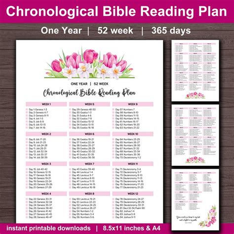 One Year Bible Reading Chart