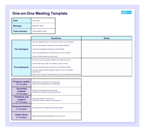 One-on-one Meeting Template