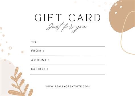 Online Gift Card Printable