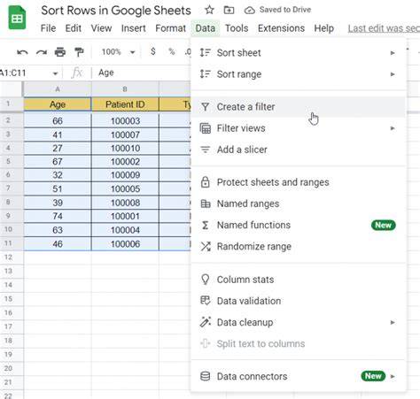 Open Google Sheets for rows